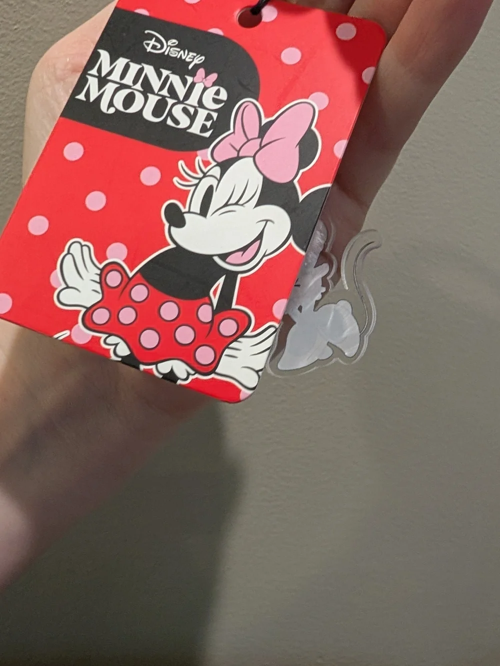 Minnie Mouse Pink Pom Keychain